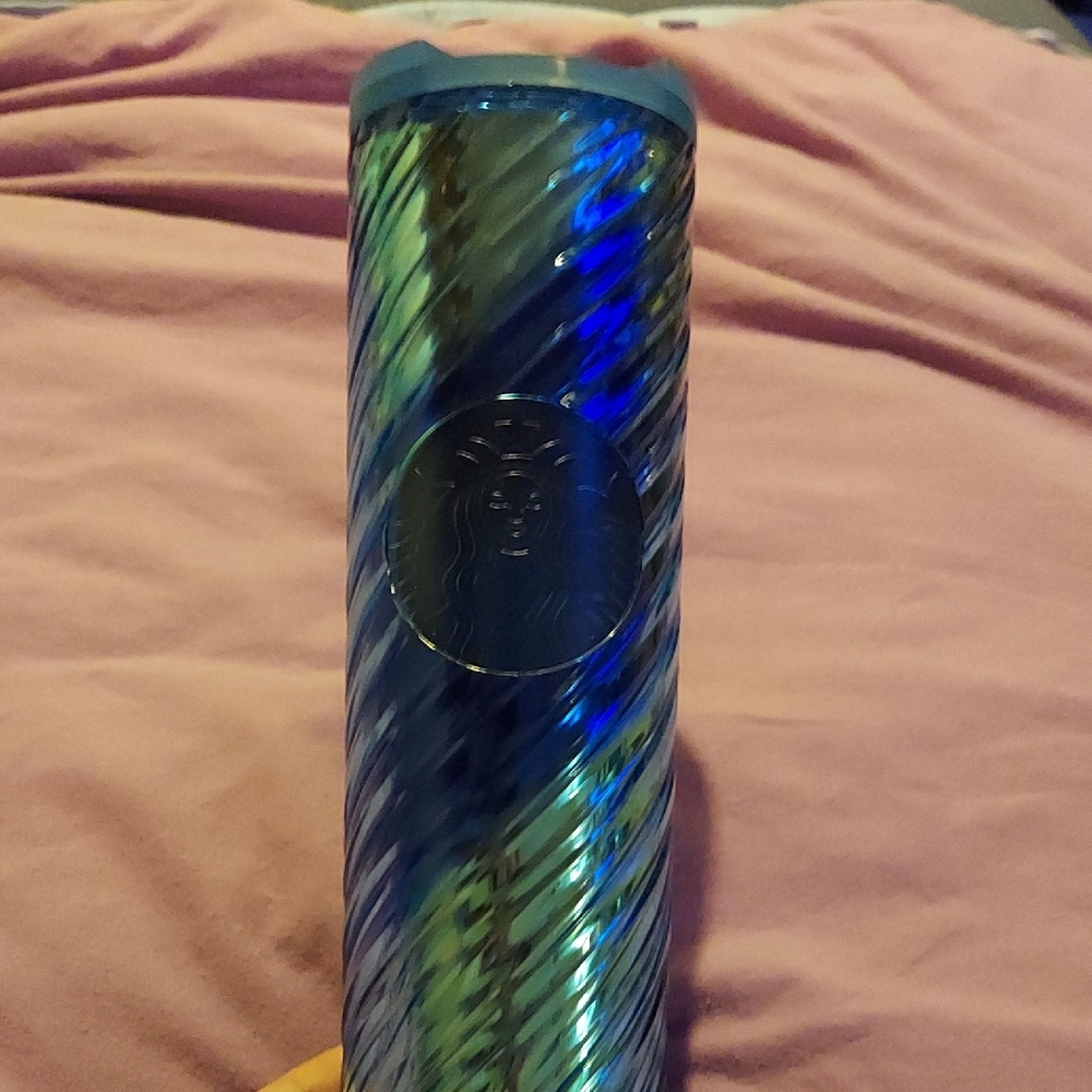 Starbucks Iridescent Blue Ribbon Swirl 16oz Tumbler
